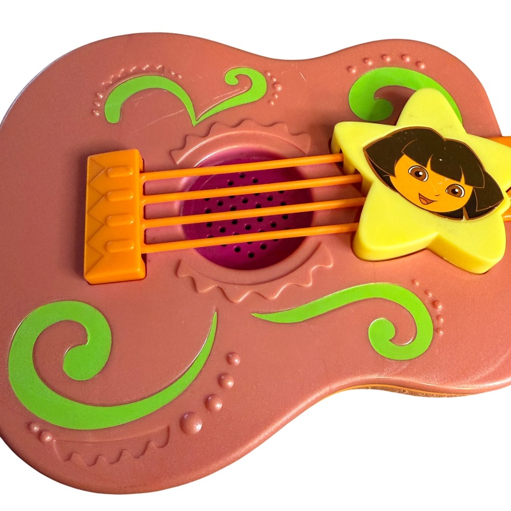 Dora the Explorer Musical Toy Guitar Pink Orange Star Nick Jr Fisher-Price 2009 - Picture 3 of 6